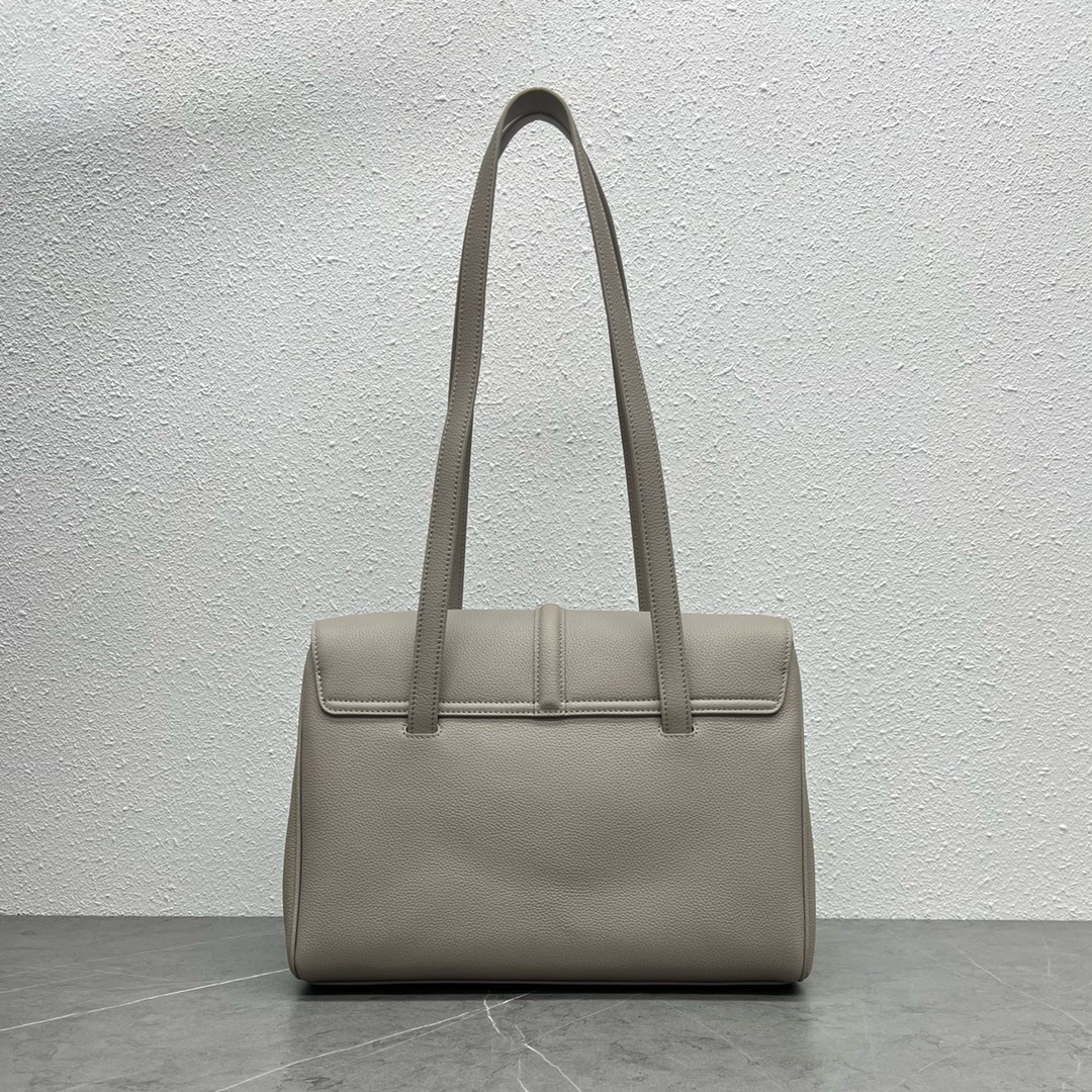 Celine Medium Soft 16 Grained Calfskin Handbag Shoulder Bag Grey 195543